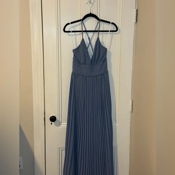 Lulus Depths of My Love Maxi Dress Size Small in Dusty Blue